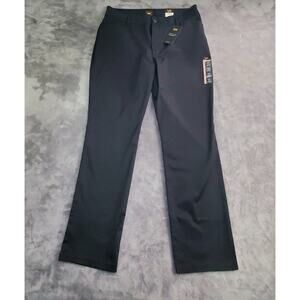 Lee Black Wrinkle Free Sz 14 Mid-Rise Relax Fit Straight Leg Pants Women's C2-33